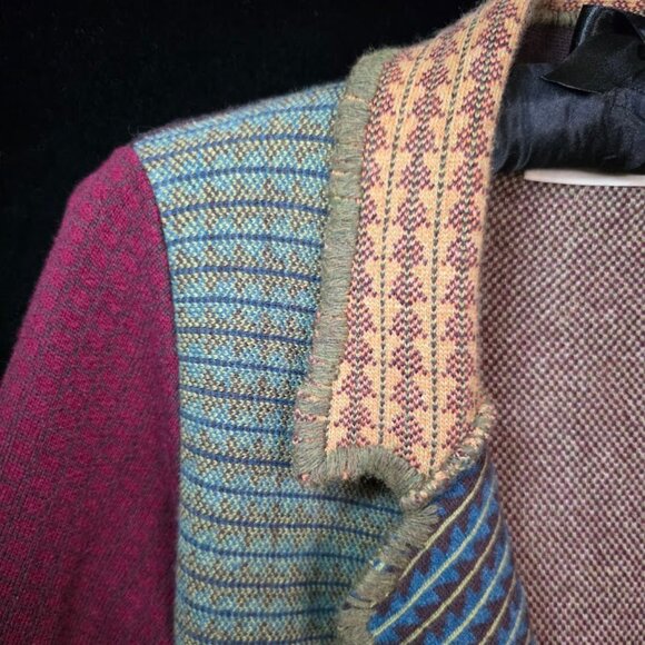 Sparrow Anthropologie Patchwork Jacquard Cardigan Sweater Wrap S - Picture 4 of 16